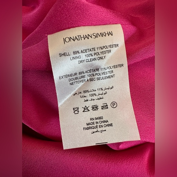 Jonathan Simkhai Hansel Satin Dress in Bougainvillea, size 0 NWT! - Picture 10 of 13